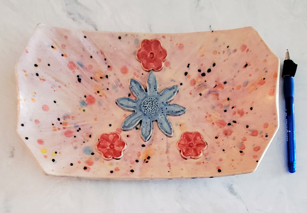 Kaleidoscope Handbuilt Clay Pottery Tray